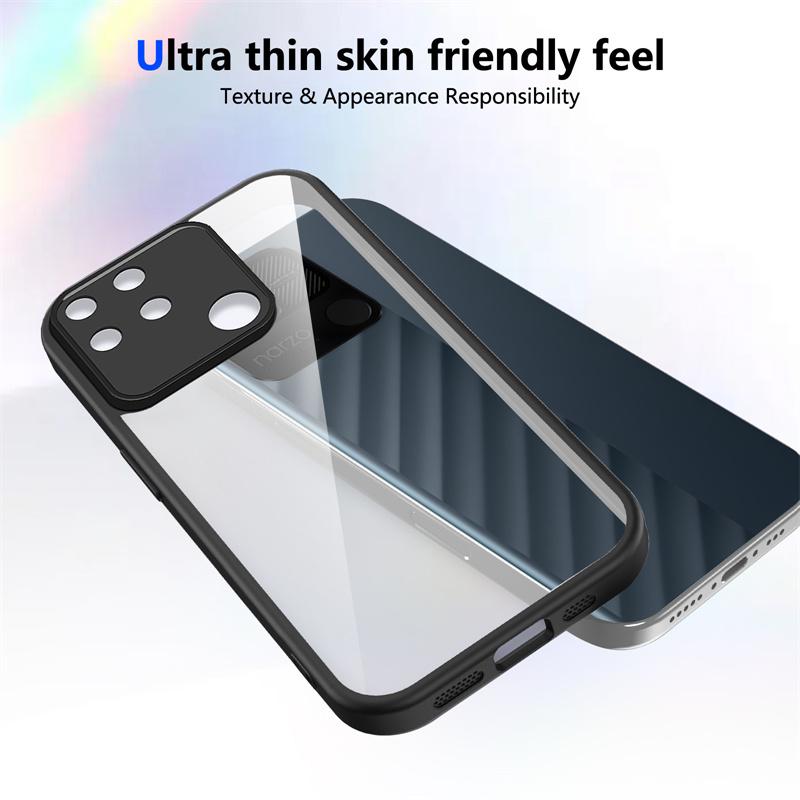 Realme Narzo 50A 4G RMX3430 Case Shockproof Silicone Bumper Clear Back Hard Cover Matte Phone Case for Realme Narzo 50A 4G