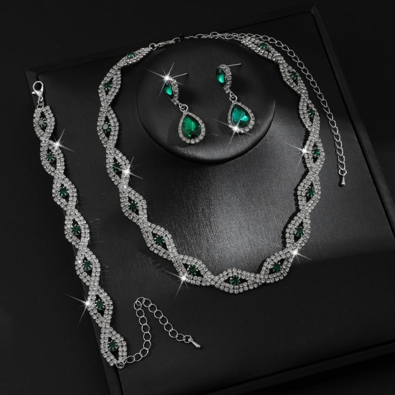 Winter Europäische und Amerikanische Accessoires Halsketten, Armbänder, Ohrringe, Sets, Dreiteilige Sets, Hochzeits-Abendkleider, Vielseitiger Schmuck