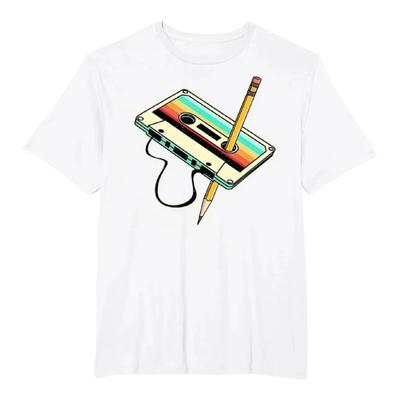 80s Men's Cassette Tape Tube T-shirt Retro Music Shirt Retro Clothing 1980