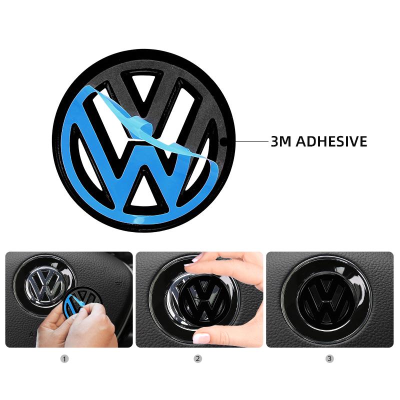 Auto Kohlefaser Muster Logo Lenkrad Dekoration Aufkleber Für VW GTI Polo Golf MK6 MK7 Passat Tiguan CC T-ROC /Autoaufkleber