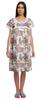 Moomaya Printed Short Sleeve Knee Length Nightdress Round Neck Sleepwear