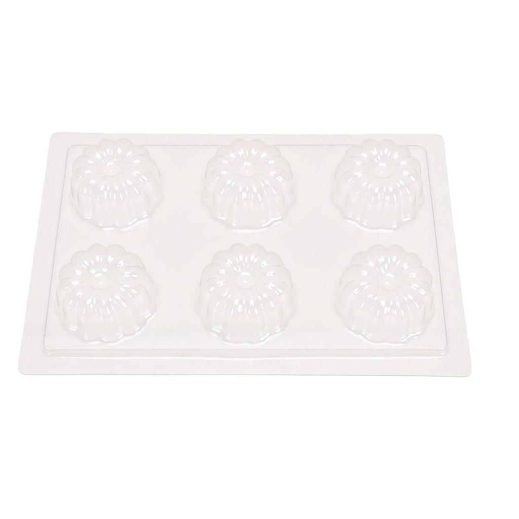 6 Cavity   Mold PP Plastic Simulated Dessert Mould for Making Pudding Mousse Cake Snow Skin  