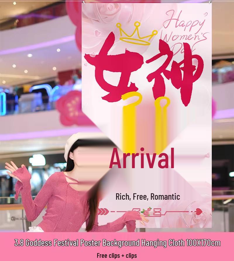 Women's Day Goddess Background Hanging Cloth for Photography & Decor - March 8th Celebration Theme