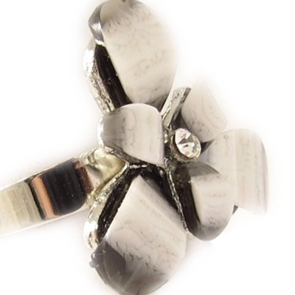 Les Trésors De Lily [C6751] – Weißgrauer Kristallring „Princesa“.