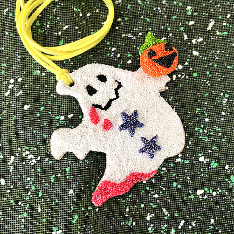 How to Make a Halloween Wood Necklace with Ball Clay - Set of 4