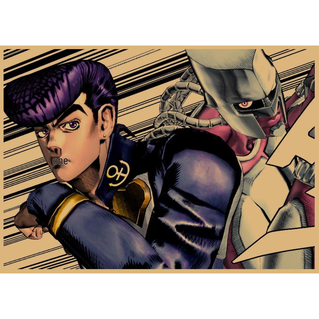 JoJo's Bizarre Adventure Retro Kraftpapier Poster - Japanische Anime Dekoration für Bar, Restaurant oder Café.