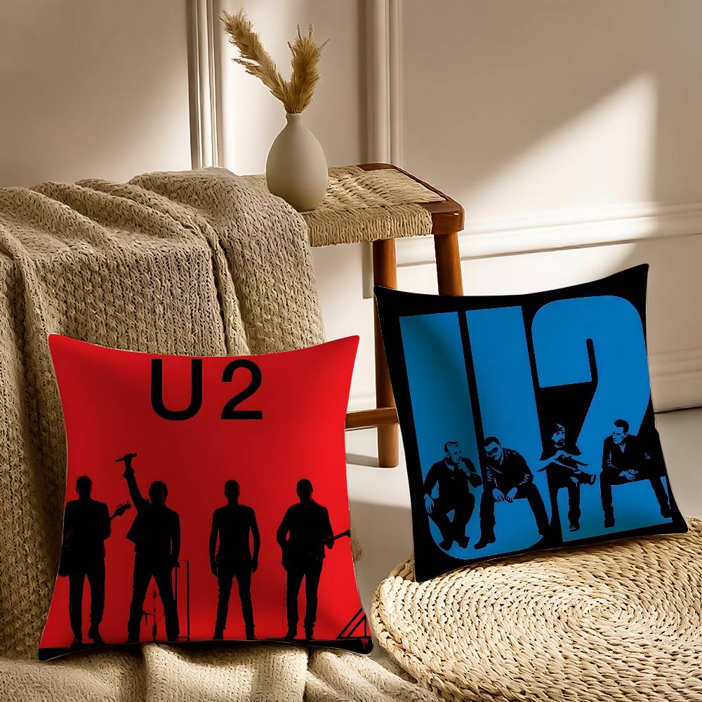 Rock Band U-U2-MT Cool Pillow Case Printed Brushed Fleece Pillow Baby Skin-Touch Eco-Friendly Dye-Sublimat