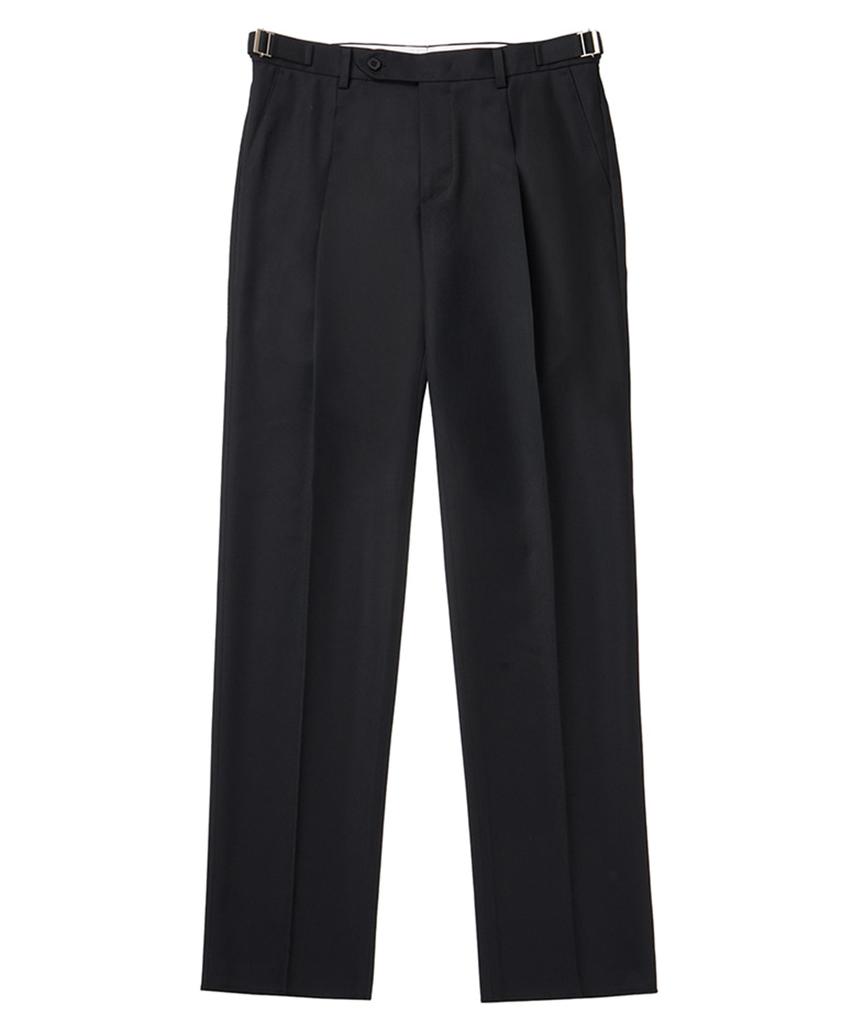 Neibieol Fine Wool Single-Pleat Tapered Pants - Black