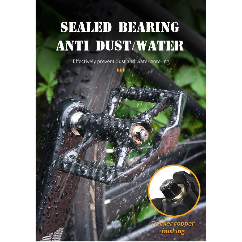 Mountain Bike Ultra-Light Carbon Fibre Flat Pedals Downhill Non-Slip Design Bearing System Bicycle Pedals Bike Lightweight Pedal