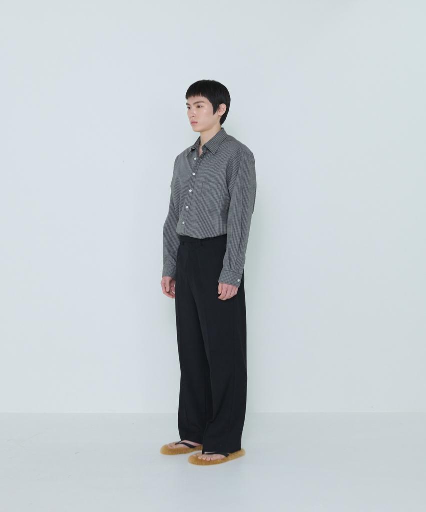 Deossingindeeodeeo Refine Black Straight Wide Slacks Black