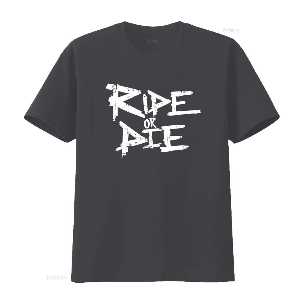 Ride Or Die T Shirt for Streetwear Fashion Casual vintage Washed streetwear designer clothes Comfortable Slightly Breathable