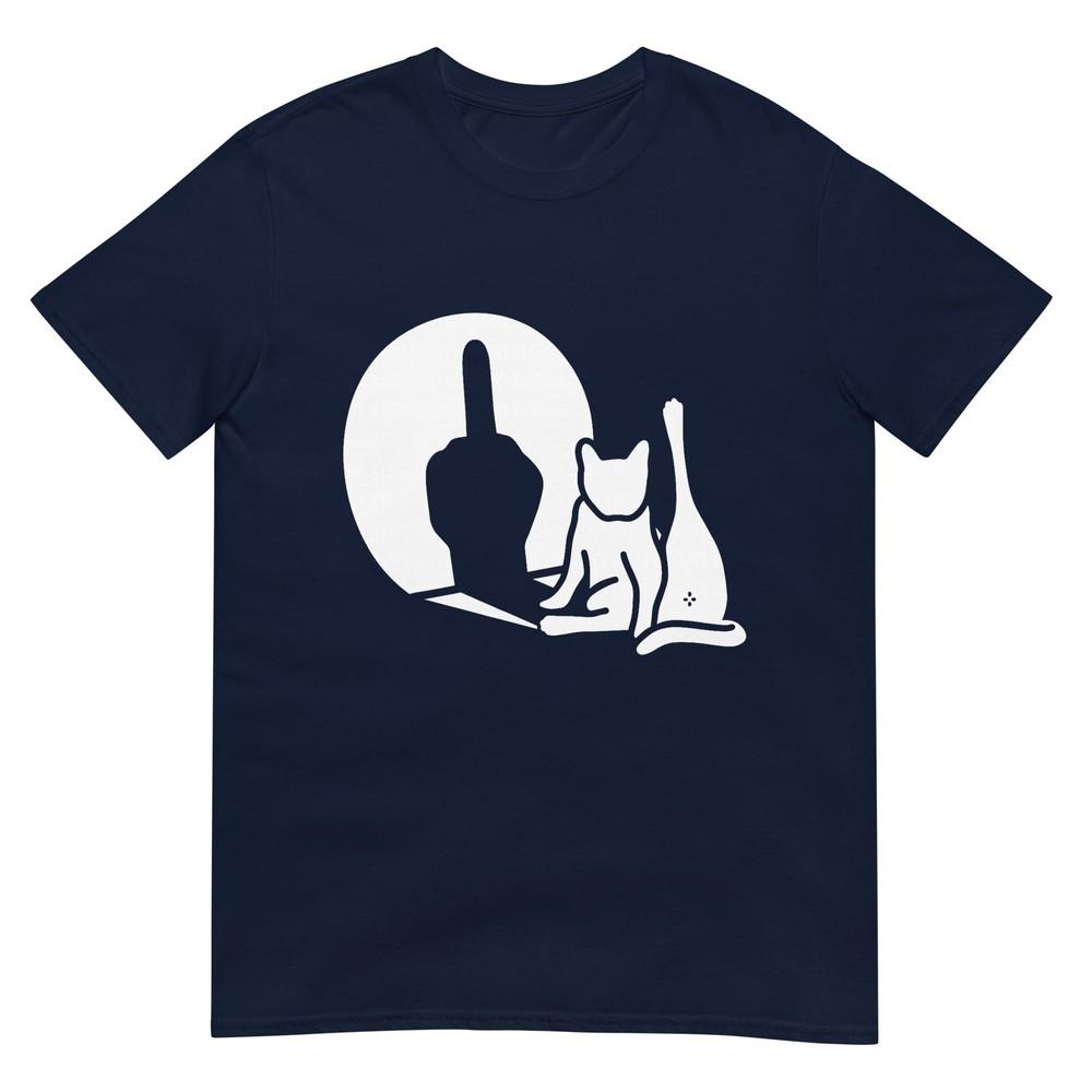Cat Shadow Funny Middle Finger Gesture Tshirt S