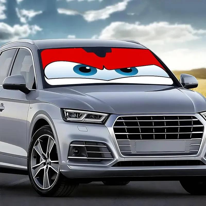 Anime L-lightning M-mcqueen Eyes Car SunShade Windscreen Front Window Visor 70x130cm Sun Visor Solar Protect Plaid Gift Novelty