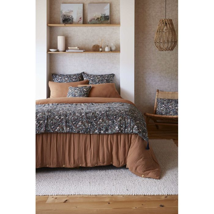 Bout de lit "Capucine" 90 x 200 cm "Gaze de Coton" - Capucine Minuit - 90 x 200 cm