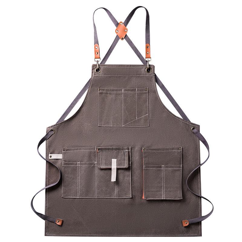 Cross-Border E-commerce Multi-Purpose Thick Canvas Apron for Kitchen, Painting, and Cooking with Custom Logo