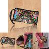 Ethnic Embroidered Long Wallet With Tassel Polyester Fabric Retro Style