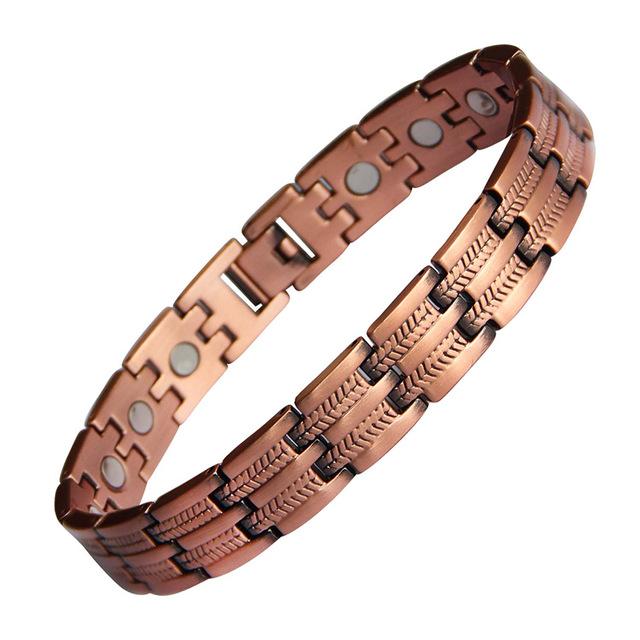 22CMTrendy Pure Copper Magnetic Pain Relief Bracelet for Men Therapy Magnets Bangle Link Chain Women Health Care Jewelry Wholesale