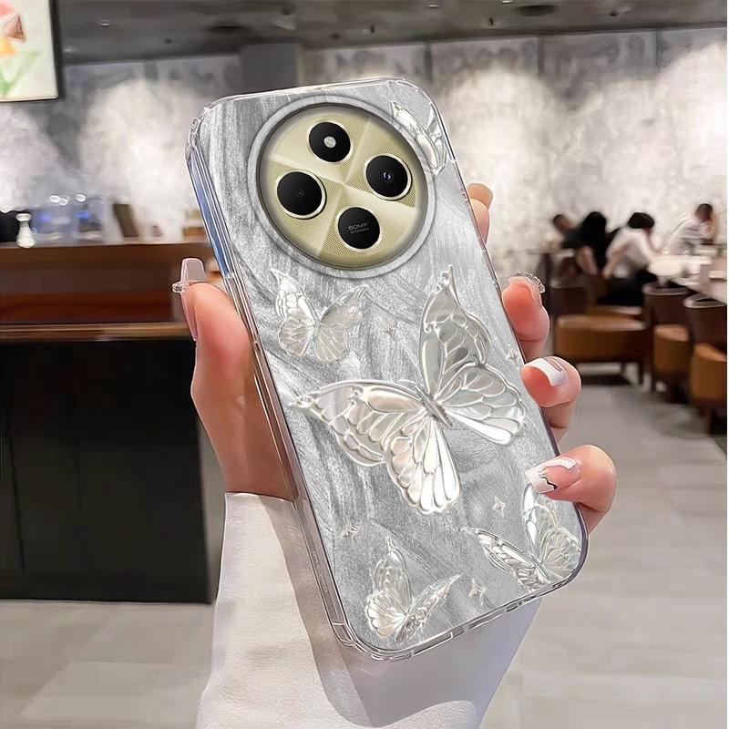 Luxury Butterfly Girl Women Phone Case For Xiaomi Poco X3pro X5 M6 X6 X3 NFC M5s M6 X7 Pro C75 C61 Shockproof Bumper Funda Cover