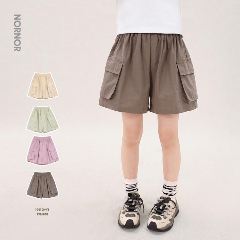 LUSON Girls  Loose Fit Breathable Thin Cargo Shorts 100