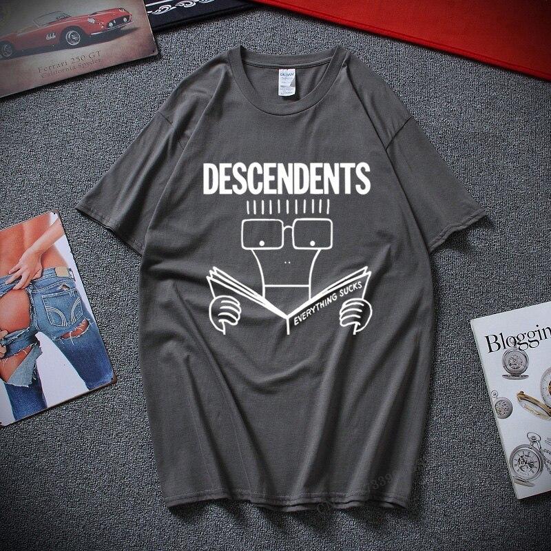 Descendents Wszystko ssie Śmieszny Top T-shirt Top Moda Streetwear Camisetas Wysokiej Jakości Bawełna Camisas Hombre T-shirty Męskie