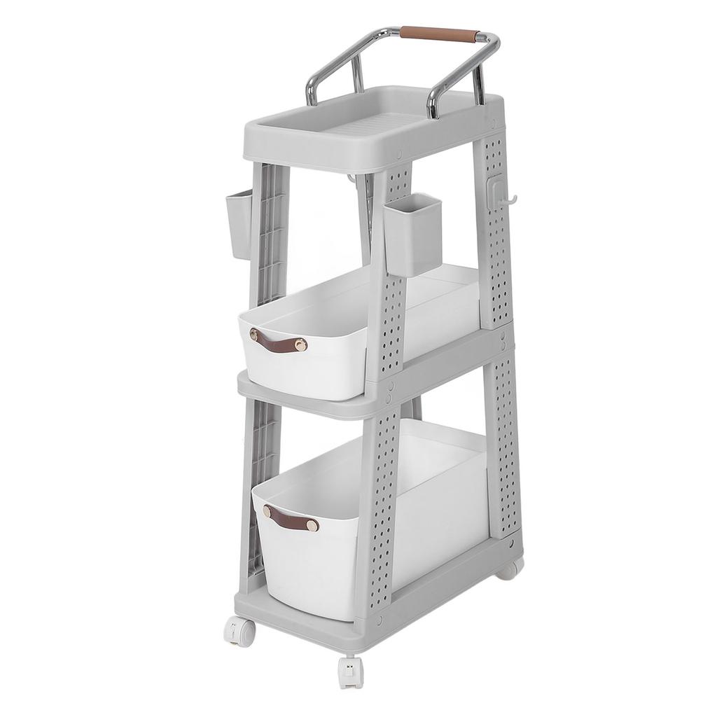 Rolling Utility Cart with Wheels Multi Functional Storage Trolley for   Living Room Kitchen Movable Storage