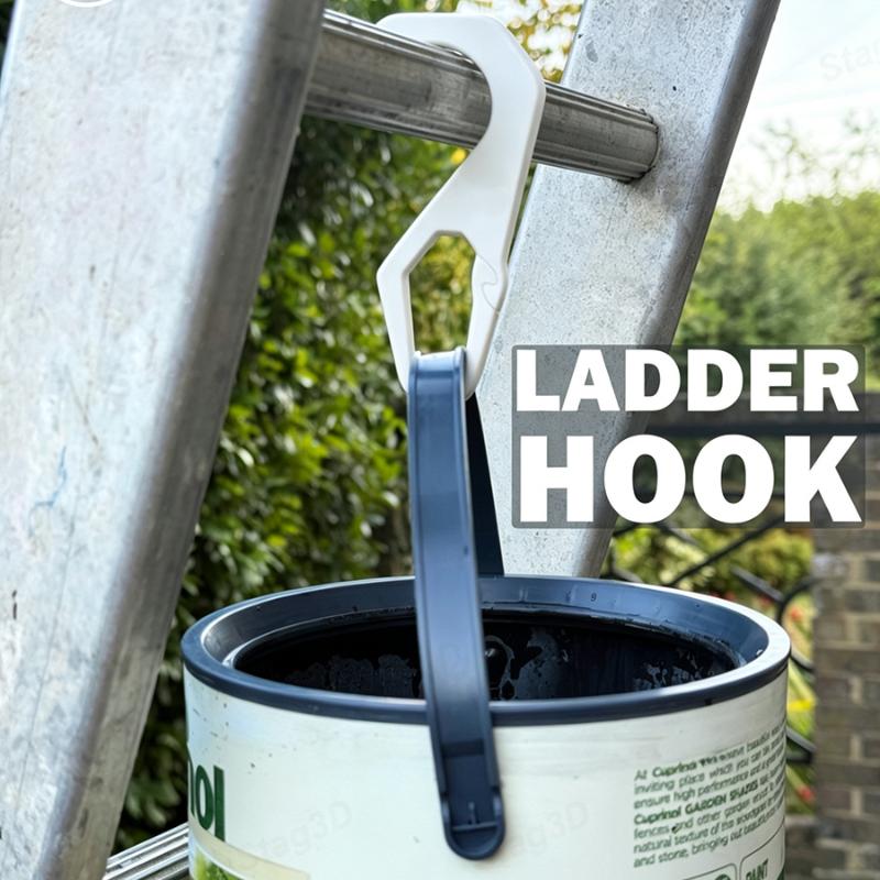 1/4Pcs Heavy Duty Ladder Paint Bucket Hook Fixed Hanging Wall Mount Painting Secure Clip Tool Hands Free Non Slip