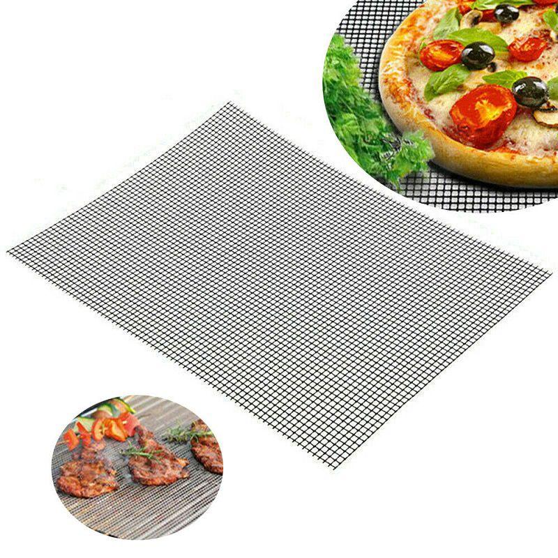 5pcs Bbq Grill Mesh Nonstick Mat Reusable Sheet Heat Resistant Baking Cooking