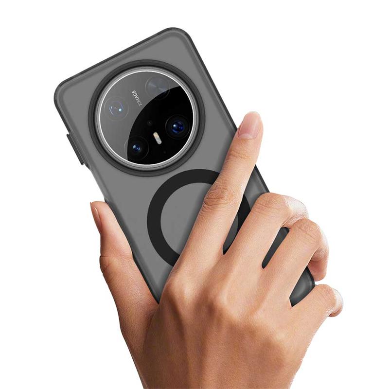 Pour Coque Huawei Mate 70 Pro Housse Huawei Mate 70 Pro Capa Transparent Annulaire Magnétique Chargement Sans Fil Mat Funda Mate 70 Pro