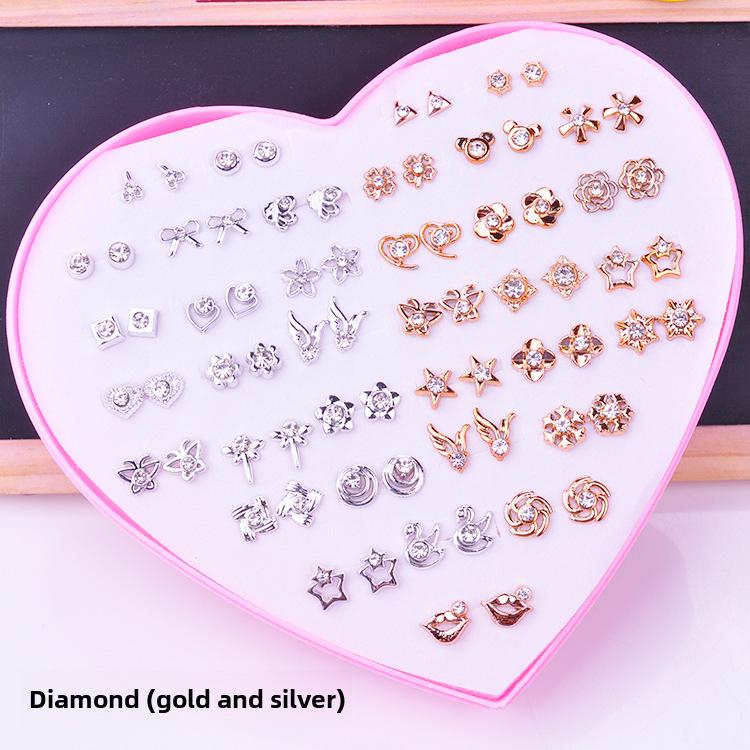 120 Love Earrings for Women: Diamond-Studded Resin and Plastic Jewelry Collection