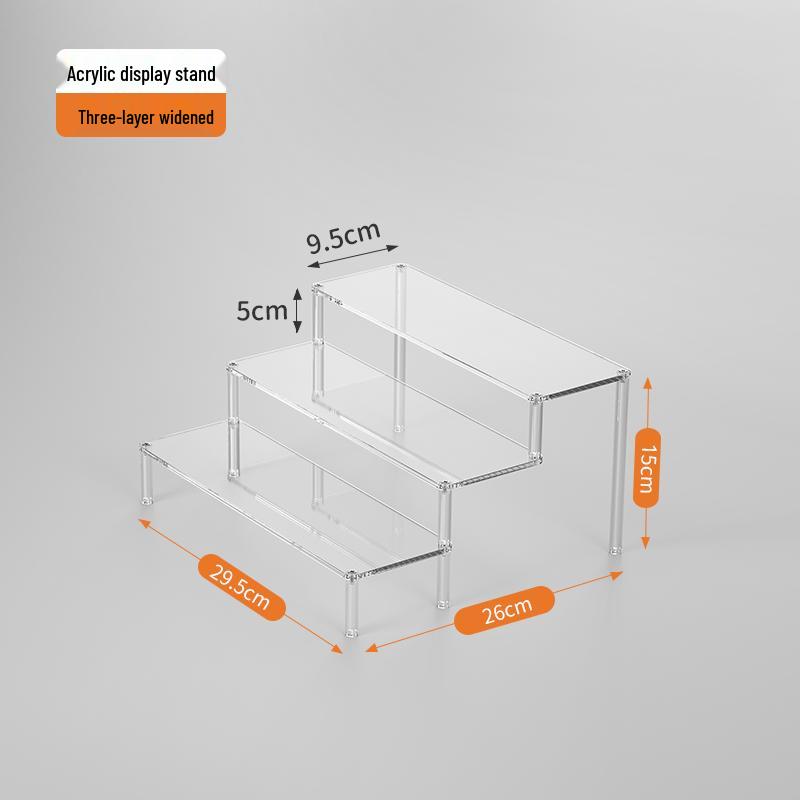 Acrylic Tiered Display Stand for Figurines and Blind Box Dolls - Transparent Home Organizer
