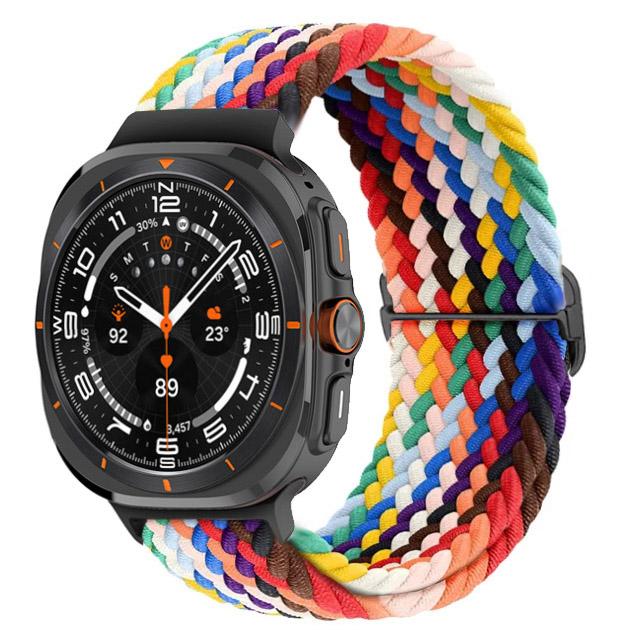 For Samsung Galaxy Watch 7 Ultra Band 47mm Accessories Adjustable Braided Solo Loop Nylon Bracelet Galaxy Watch Ultra Strap 47mm