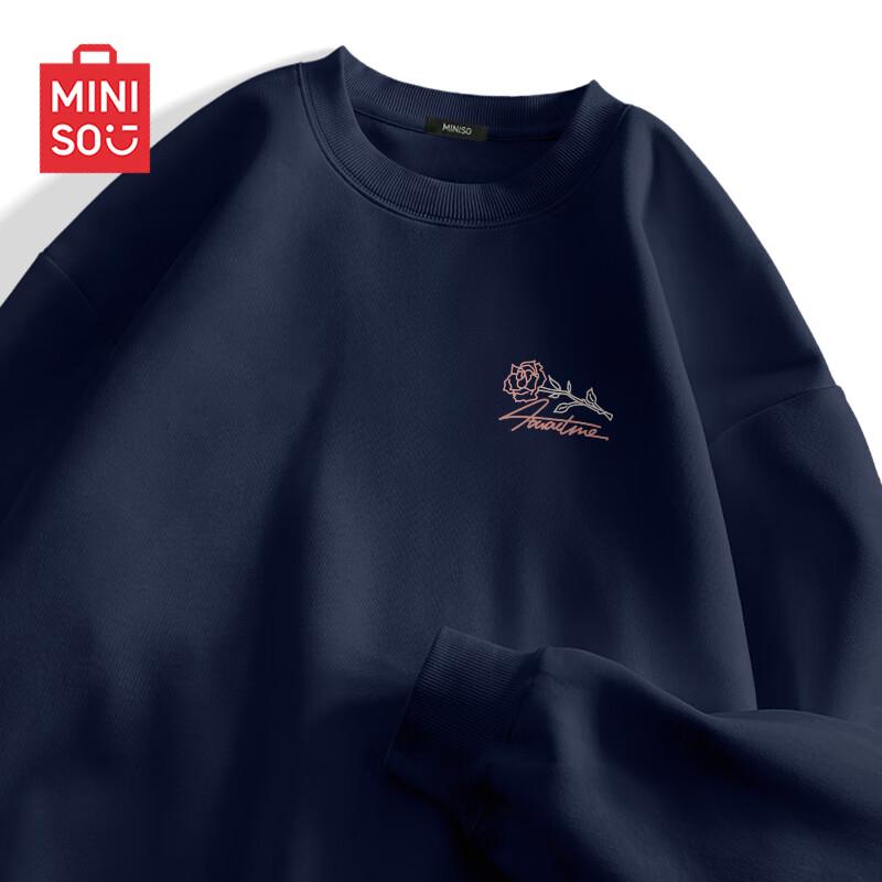 

MINISO Men s Rose Emblem Crewneck Sweatshirt 5XL
