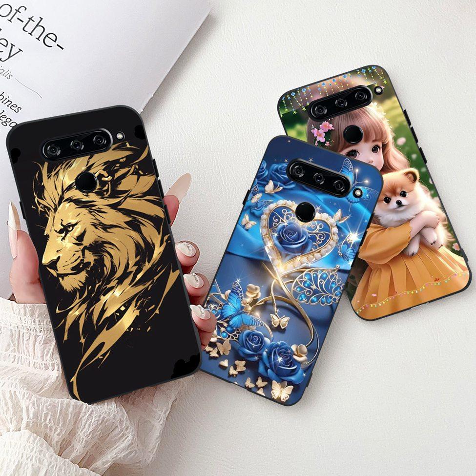 Funda For LG V40 ThinQ Case Cover Silicone Luxury Fashion Cute Cat Cool Shockproof Bumper Casing For LG V405 LM-V405 LM-V409N