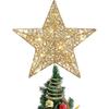 Glittering   Christmas Tree Topper Star Treetop Ornaments Warm Lights Decoration, 10 Inches