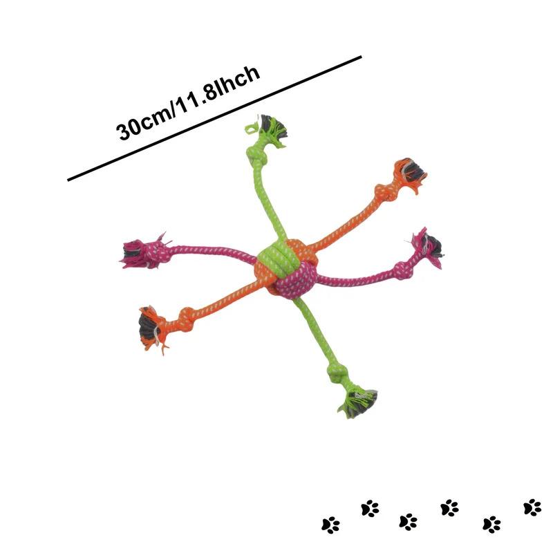 Christmas Themed Dog Rope Toy Multi-Leg Knots Interactive Tug of War Chew Toy for Aggressive Chewers Teeth Cleaning Puppy Chew