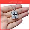 Gothic Cross Necklace Unisex Retro Black Stainless Steel Pendant Jewelry For Alternative Fashion
