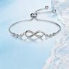 Women's Copper Adjust. Bracelet W/ Zircon Inlay – Fashionable 8-Shaped Luxury