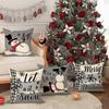 Christmas Decoration Pillowcase Merry Christmas Snowman Pattern Is Suitable for Home Living Room Room Sofa Cushion Cover