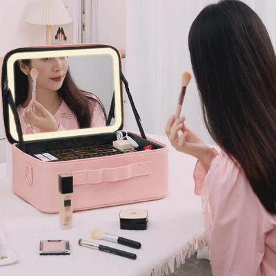 Estuche de Maquillaje LED con Espejo, Almacenamiento de Gran Capacidad y Diseño Multifuncional