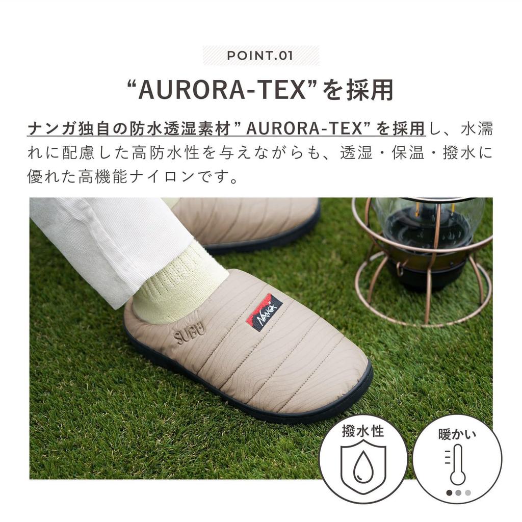 SUBU Room Down Sandals [NANGA] Sandals, Auroratex, Waterproof, Shoes, Shoes, (CONTOUR, 29.0 cm)