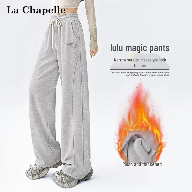 La Chapelle Women s High-Waist Warm Relaxed Fit Casual Pants L