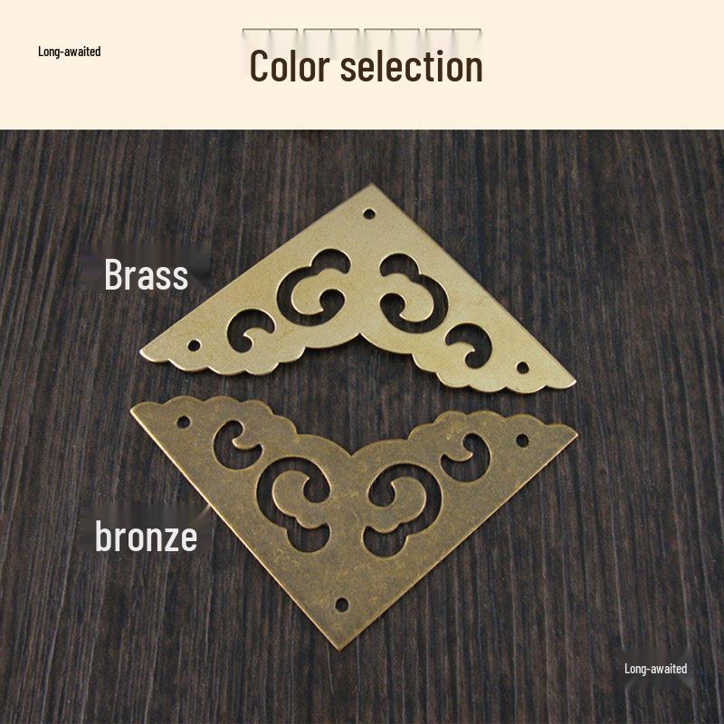 5cm Antique Chinese Brass Corner Protectors for Furniture and Jewelry Box