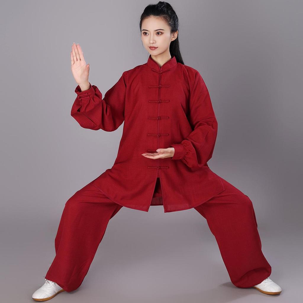 Tai Chi Anzug für Damen: Bestickte Frühjahrs-Herbst Performance & Trainingskleidung, Neuer Chinesischer Langer Mittellanger Stil