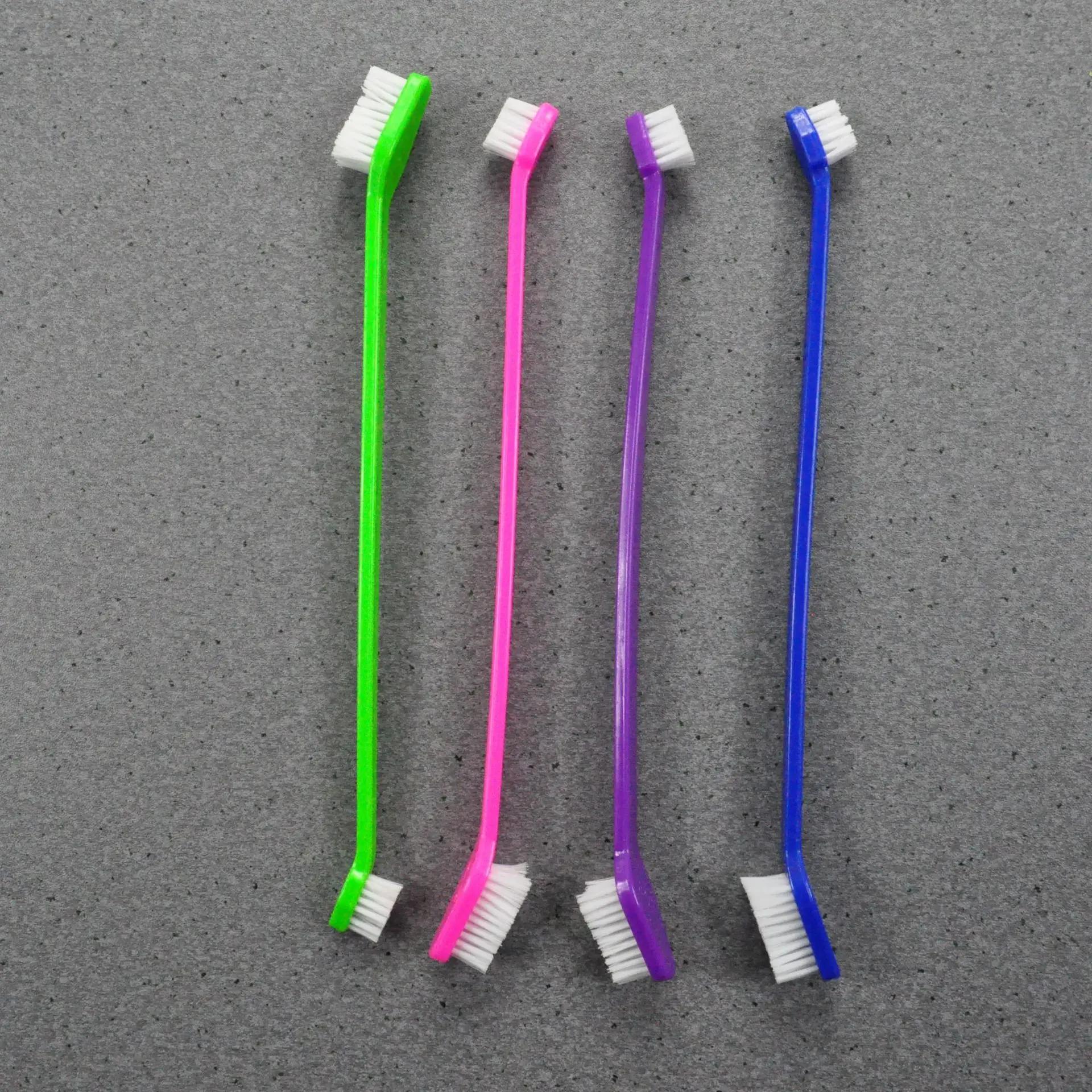 

4Pcs Pet Cat Dog Tooth Finger Double Ended Brush Care for Pet Toothbrush 17CM Plastic Cat Toothbrushes Pet Toothbrushes