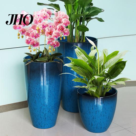 Resin Flower Pot Deep Imitation Ceramic Plant with Drainage Hole Monstera Unique Planter Saucer for Indoor Outdoor Plants Home Garden Office