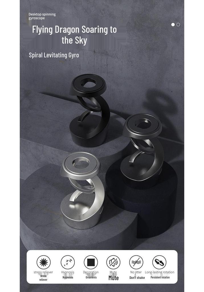 Unzip Metal Spiral Gyro: Levitation Desk Ornament & Decompression Toy