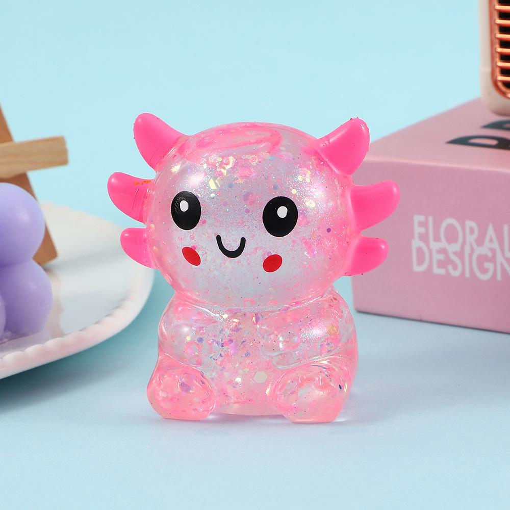 Nee Doh Cartoon Glitter Salamander Fidget Toys Decompression Squeeze Toy Gift Release Pressure Finger Game Toy Pinch For Kid