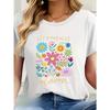 European Size  Pattern Printed Casual Round Neck Short Sleeve T-shirt Summer New Women's Wear