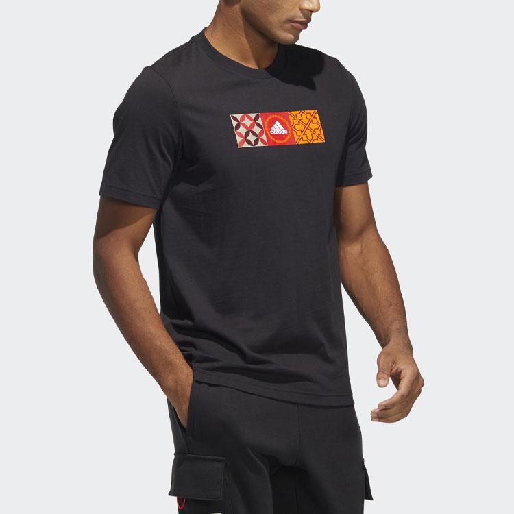 adidas Cny Gfx Tee Year Of The Tiger Limited Edition Graphic Print Round Neck Sports Short Sleeve Men Tops Black HI3290