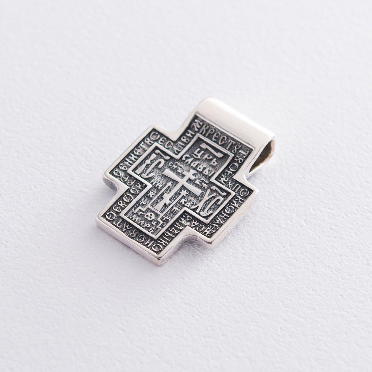 

Православний хрест (чорніння) з молитвою Oniks срібний